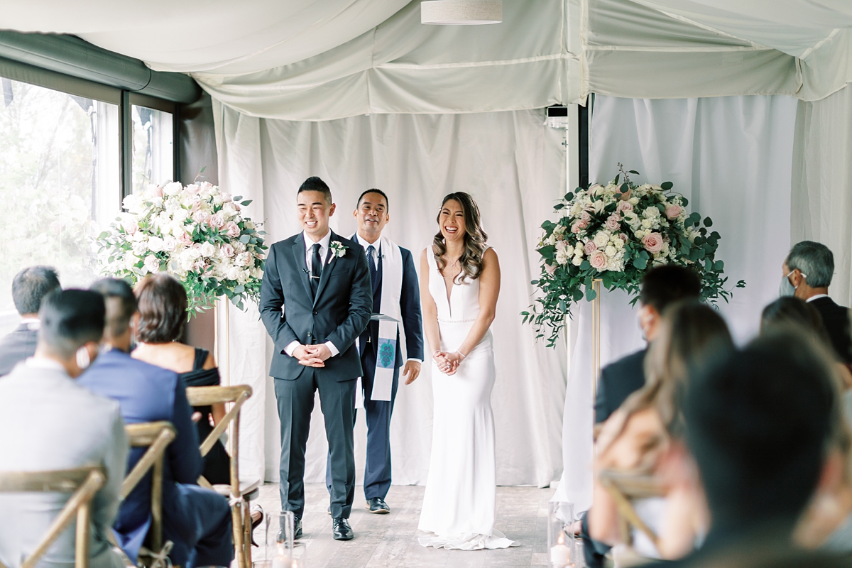 Salish Lodge Wedding Ceremony in the Falls Terrace